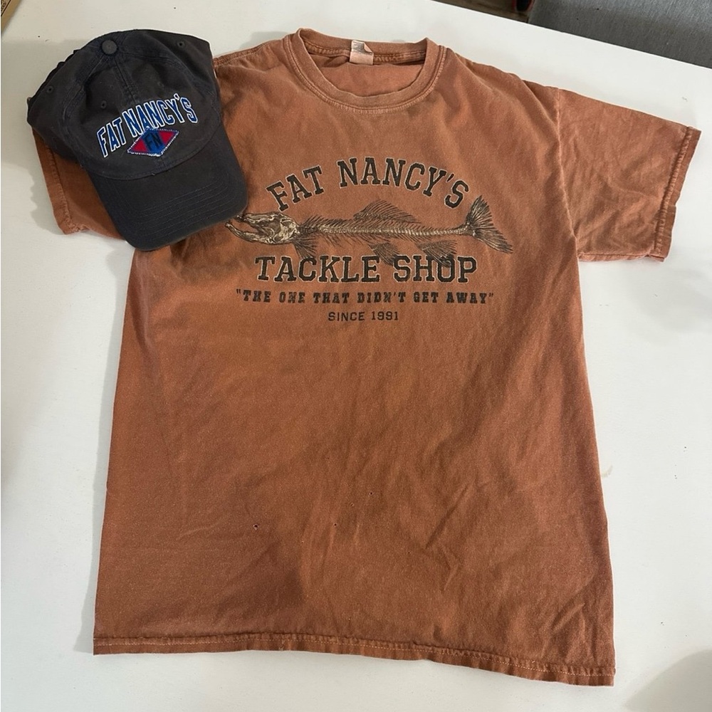 2 Fat Nancy's Tackle Shop T-Shirts and Black Cap